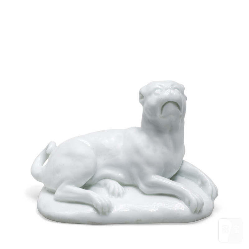 A French soft-paste white reclining pug dog, circa 1740 - 图4
